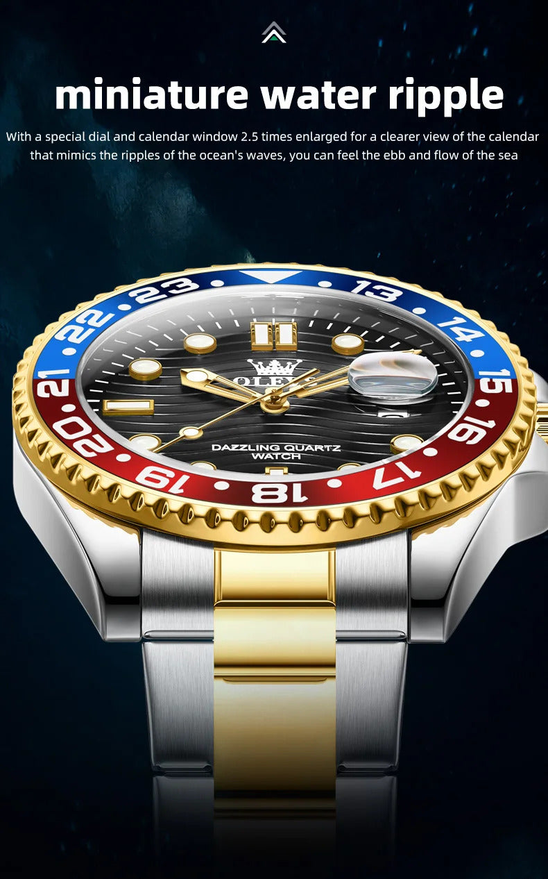 OLEVS 3610 Hot Original Luxury Men's Watches Waterproof Calendar Luminous Quartz Watch for Man Stainless Steel Authentic Watch