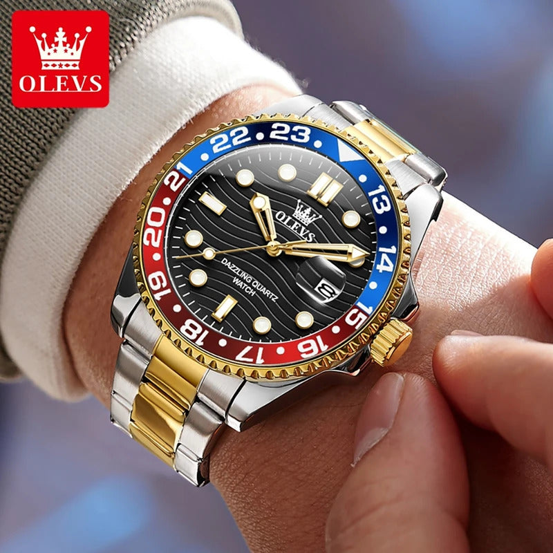 OLEVS 3610 Hot Original Luxury Men's Watches Waterproof Calendar Luminous Quartz Watch for Man Stainless Steel Authentic Watch
