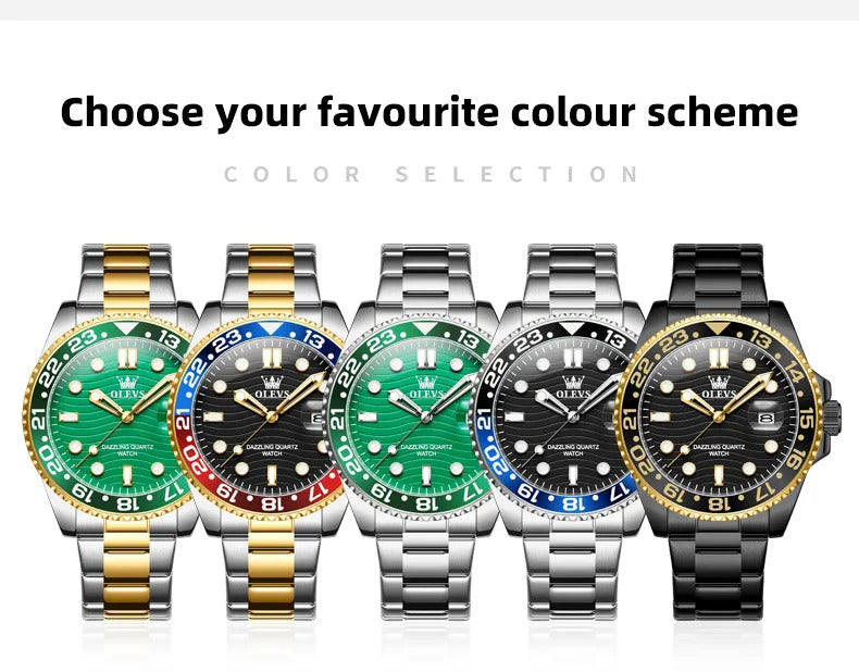 OLEVS 3610 Hot Original Luxury Men's Watches Waterproof Calendar Luminous Quartz Watch for Man Stainless Steel Authentic Watch