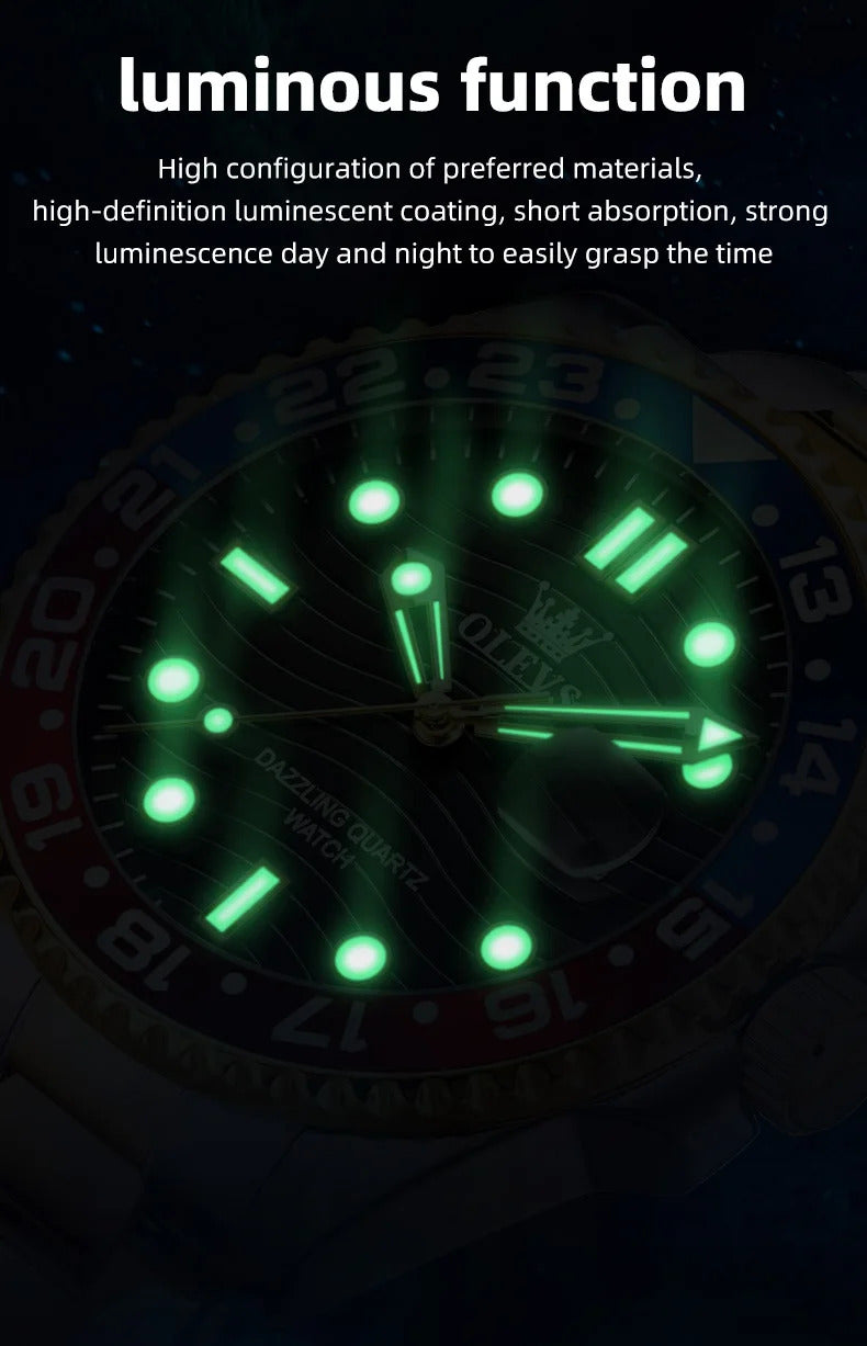 OLEVS 3610 Hot Original Luxury Men's Watches Waterproof Calendar Luminous Quartz Watch for Man Stainless Steel Authentic Watch