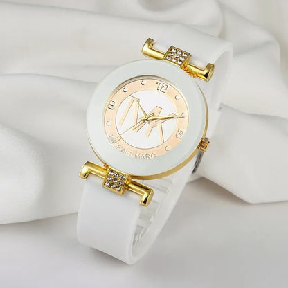 UTHAI W28 Women's Fashion Quartz Watch Light Luxury Diamond Silicone Band College Girl Watches Clock