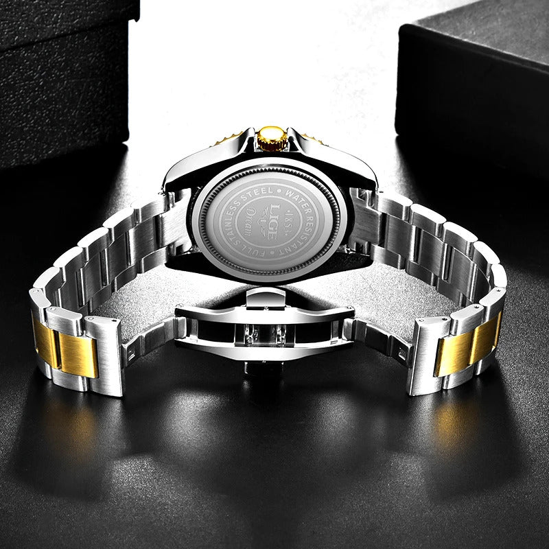 LIGE New Watch Men Business Casual Wristwatch Luxury Date Quartz Watch Stainless Steel Watches For Men Clock Relogios Masculino