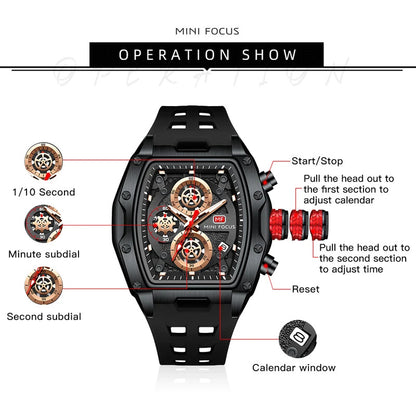MINI FOCUS Watches for Men Multifunctional Casual Luxury Quartz Wrist Watches Waterproof Luxury Watch relogio masculino 0473G