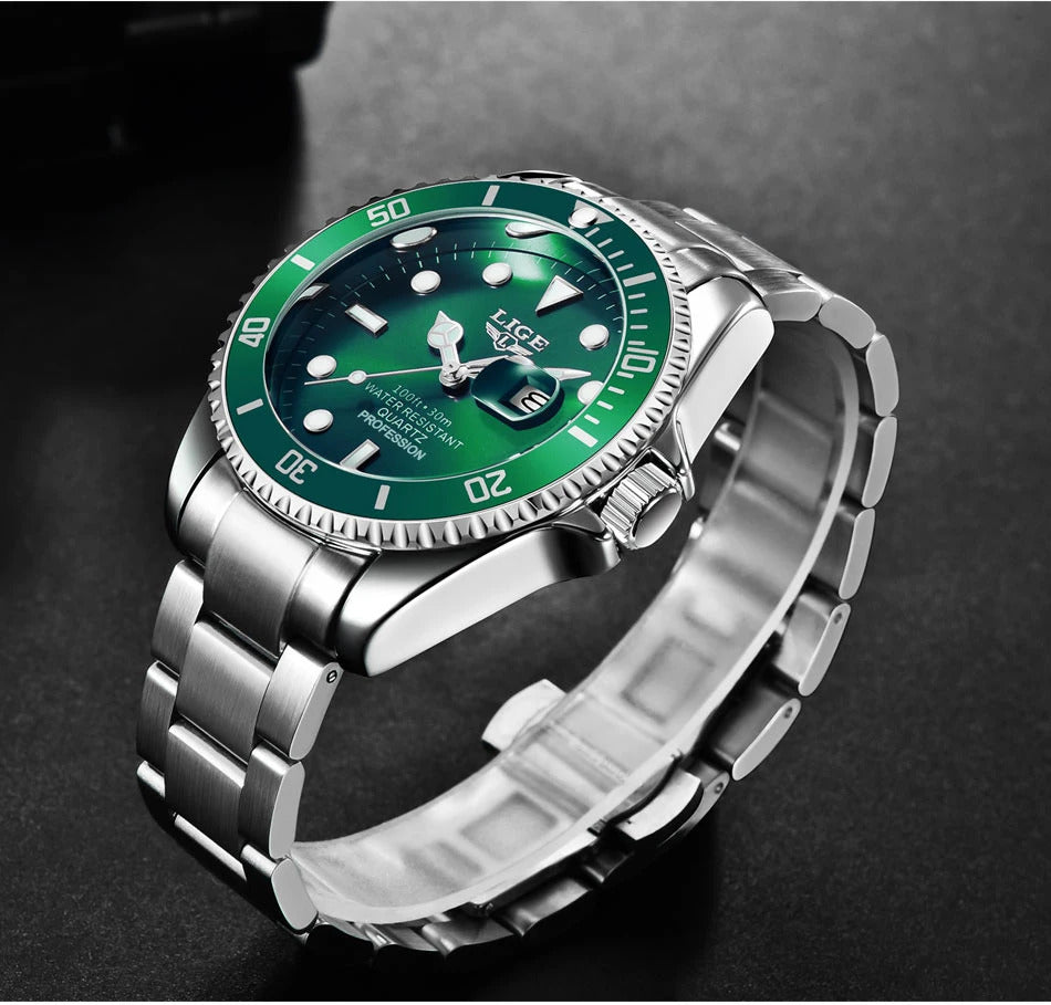 LIGE New Watch Men Business Casual Wristwatch Luxury Date Quartz Watch Stainless Steel Watches For Men Clock Relogios Masculino