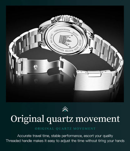 OLEVS Mens Watches Rotatable Big Face Stainless Steel Waterproof Date Analog Quartz Watches Fashion Business WristWatch for Men
