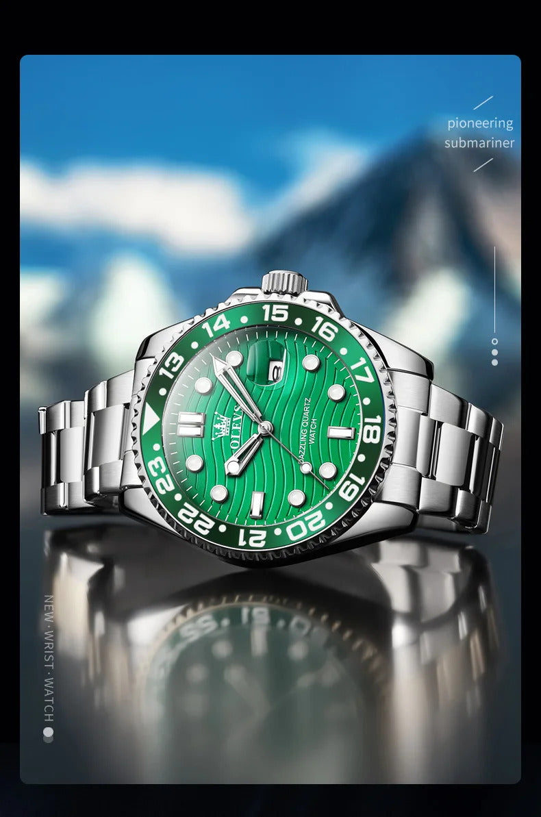 OLEVS 3610 Hot Original Luxury Men's Watches Waterproof Calendar Luminous Quartz Watch for Man Stainless Steel Authentic Watch