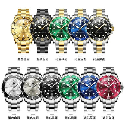 OLEVS 5885 Luxury Men Watch Diving Series Deep Waterproof Auto Date Stainless steel NEW Red Dial Original Wristwatch