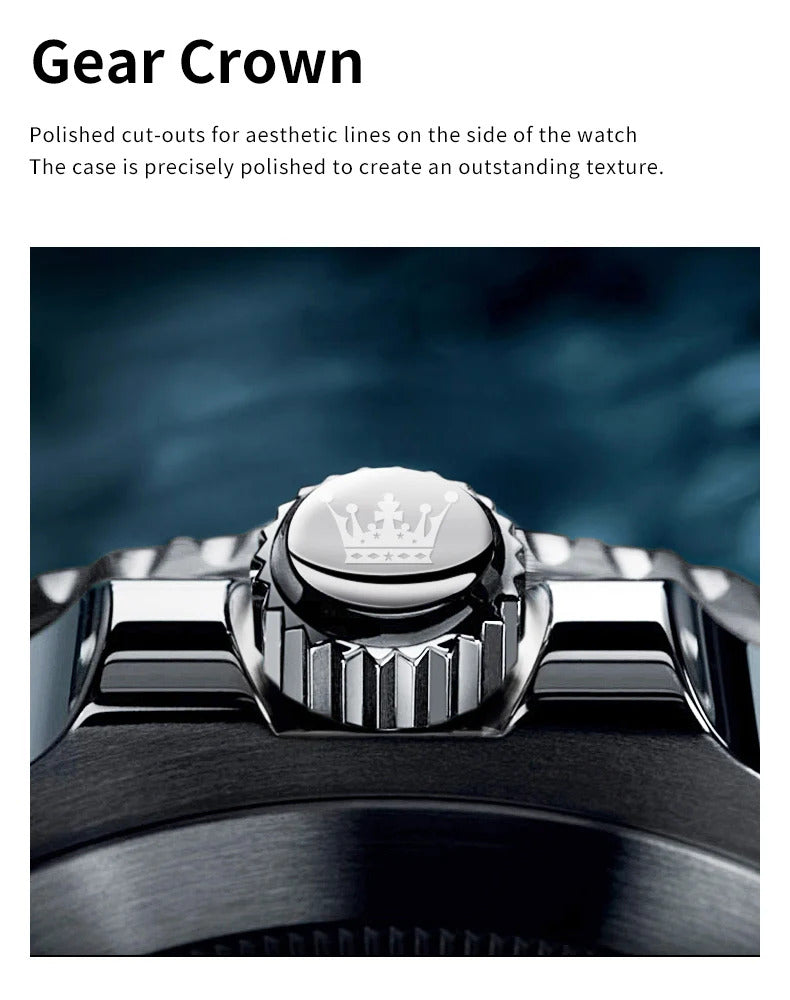 OLEVS 5885 Luxury Men Watch Diving Series Deep Waterproof Auto Date Stainless steel NEW Red Dial Original Wristwatch