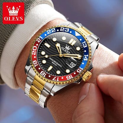 OLEVS 3610 Hot Original Luxury Men's Watches Waterproof Calendar Luminous Quartz Watch for Man Stainless Steel Authentic Watch