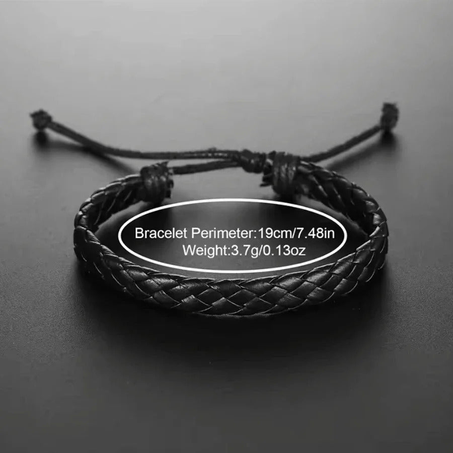 Fashion Men's Watch Casual Leather Band Quartz Wristwatch Men Business Watches Bracelet Necklace Set
