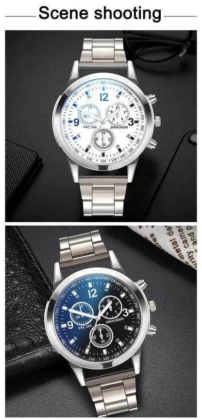 Fashion Mens Stainless Steel Watches Luxury Quartz Wristwatch Clock Men Business Casual Watch Relogio Masculino