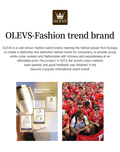 OLEVS Top Original Men Quartz Watch Green Waterproof Watch for Men Stainless Steel Quartz Men Luxury Watch Luminous Wristwatch