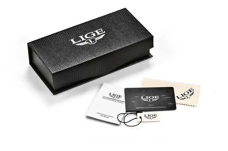 LIGE New Watch Men Business Casual Wristwatch Luxury Date Quartz Watch Stainless Steel Watches For Men Clock Relogios Masculino