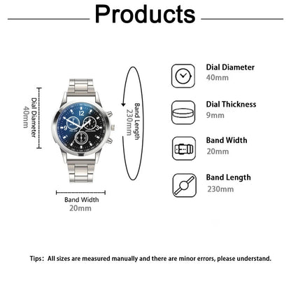 Fashion Mens Stainless Steel Watches Luxury Quartz Wristwatch Clock Men Business Casual Watch Relogio Masculino