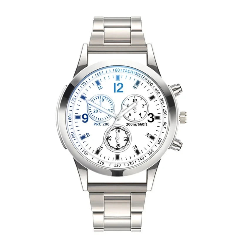 Fashion Mens Stainless Steel Watches Luxury Quartz Wristwatch Clock Men Business Casual Watch Relogio Masculino