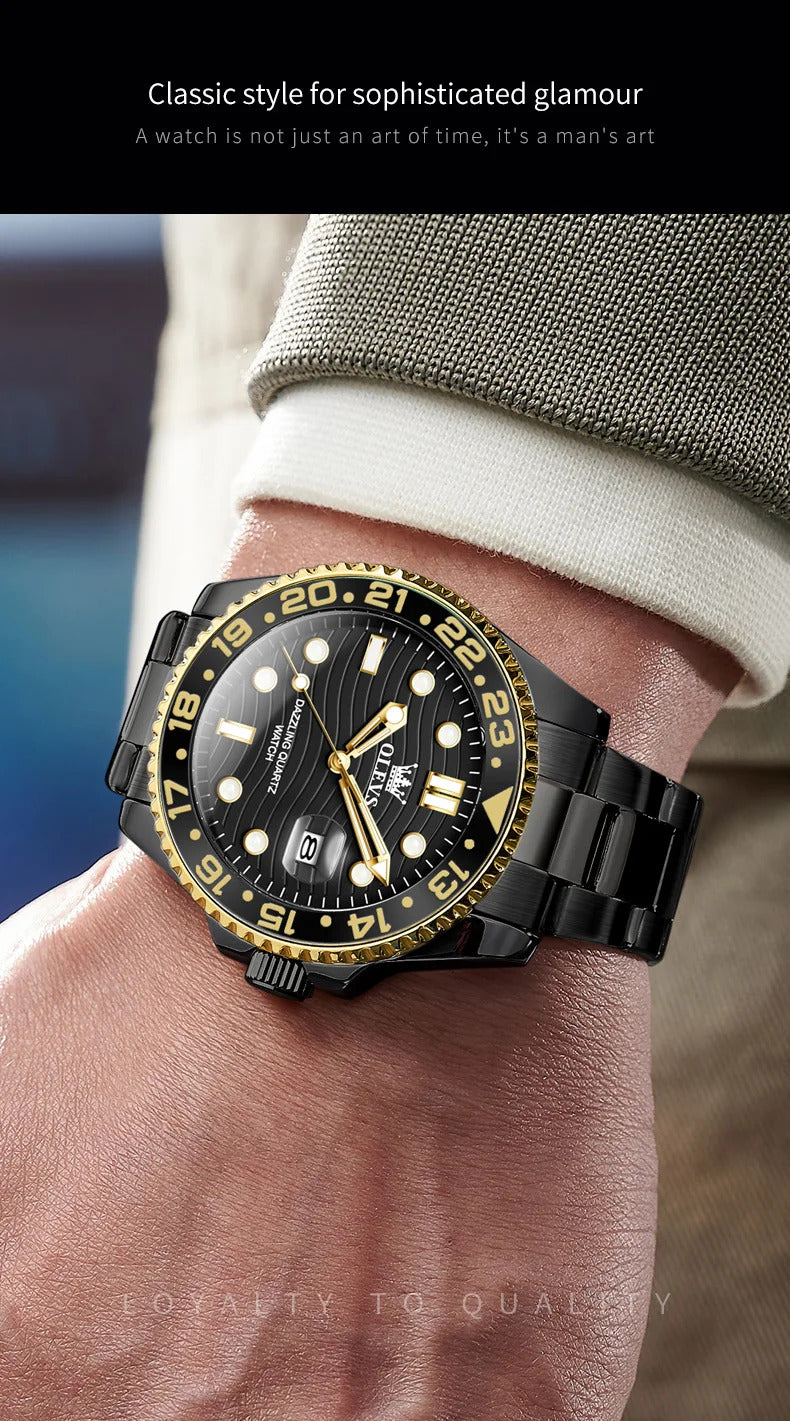 OLEVS 3610 Hot Original Luxury Men's Watches Waterproof Calendar Luminous Quartz Watch for Man Stainless Steel Authentic Watch