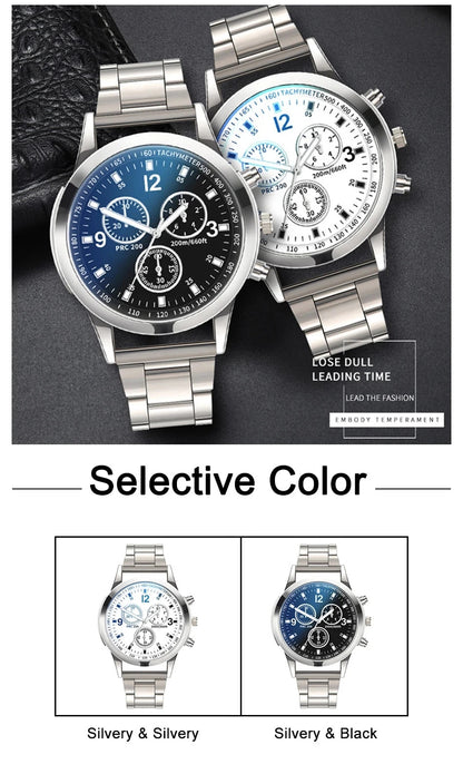 Fashion Mens Stainless Steel Watches Luxury Quartz Wristwatch Clock Men Business Casual Watch Relogio Masculino