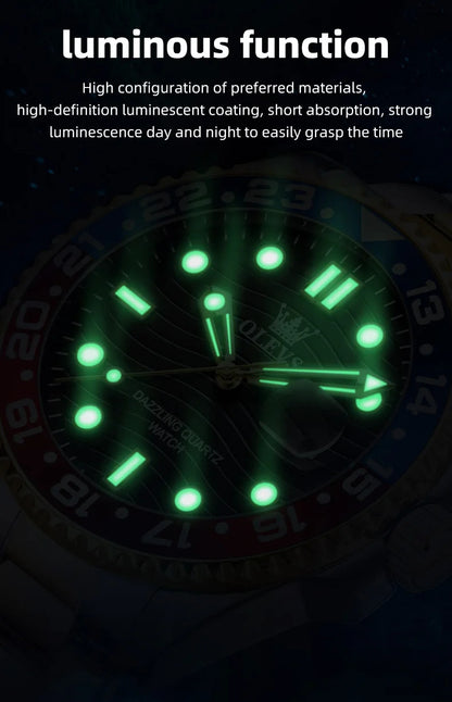OLEVS 3610 Hot Original Luxury Men's Watches Waterproof Calendar Luminous Quartz Watch for Man Stainless Steel Authentic Watch