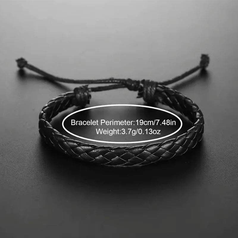 Fashion Men's Watch Casual Leather Band Quartz Wristwatch Men Business Watches Bracelet Necklace Set