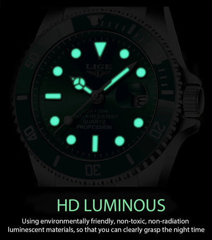 LIGE New Watch Men Business Casual Wristwatch Luxury Date Quartz Watch Stainless Steel Watches For Men Clock Relogios Masculino