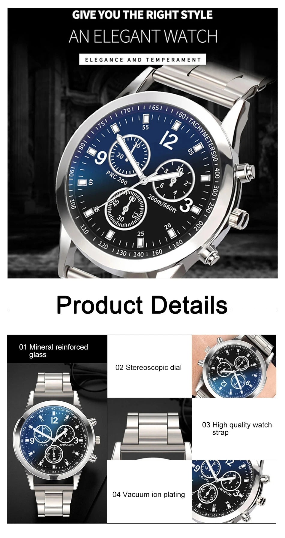 Fashion Mens Stainless Steel Watches Luxury Quartz Wristwatch Clock Men Business Casual Watch Relogio Masculino