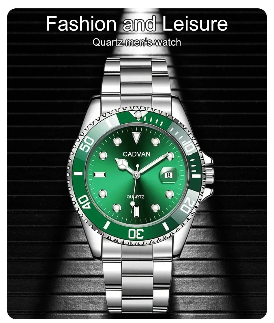 Fashion Watch Casual Clock Montre Homme Business Men Quartz Watch Calendar Green Water Wok Ghost Sport Men Wristwatch