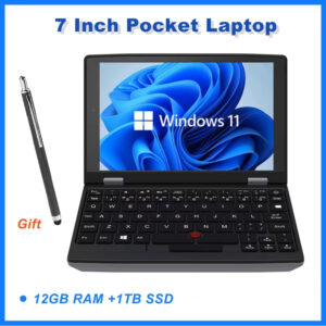 Portable Mini Laptops Metal Small Notebooks Windows 11 7 Inch Touch Screen Office N4000 12GB+1TB IPS Netbook Micro Computer